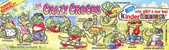 Оригинальный немецкий вкладыш серии Die Crazy Crocos (1992)