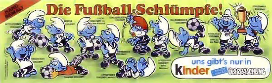 Ориганильный немецкий вкладыш Die Fussball Schlumpfe (1988)