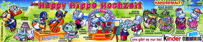 Оригинальный немецкий вкладыш серии Die Happy Hippo Hochzeit (1999)