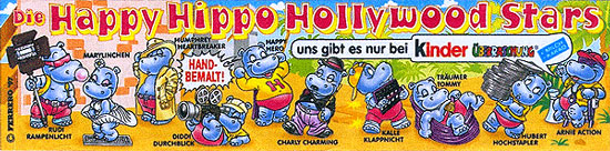 Оригинальный немецкий вкладыш серии Die Happy Hippo Hollywood Stars (1997)