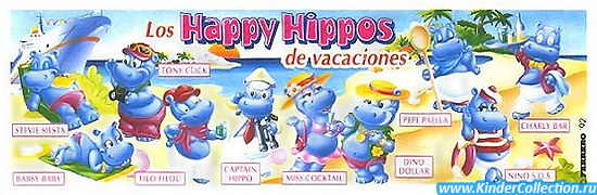 Вкладыш к серии Los Happy Hippos de Vacaciones (1995)