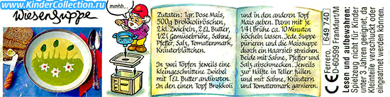Оригинальный немецкий вкладыш серии Die Kuchenzwerge (1999, Германия)