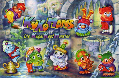 Оригинальный немецкий вкладыш к серии шариковых фигурок Kukomons - Die Kugel Kopf Monster (2000)
