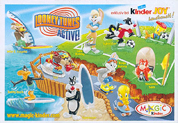 Оригинальный немецкий вкладыш серии Looney Tunes Active (2008, Kinder Joy)