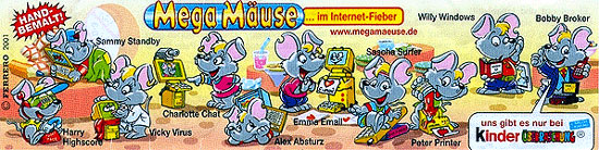 Оригинальный немецкий вкладыш серии Mega Mause... im Internet-Fieber (2001)