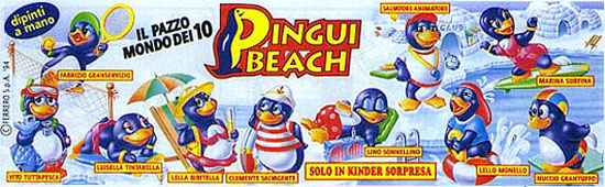 Оригинальный итальянский вкладыш серии Pingui Beach (1994)