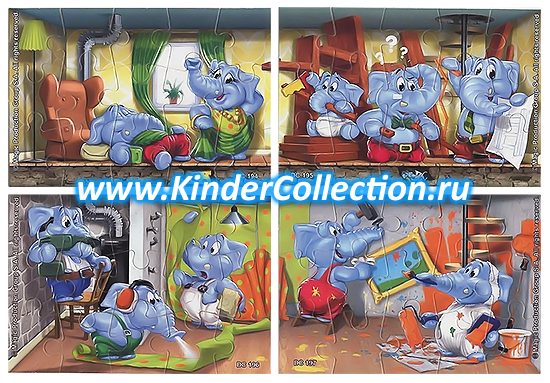 Серия пазлов Die Heimwerker Elefanten DC 194-197 (2011, Германия)