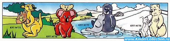 Европейский нейтральный вкладыш к серии Tiere mit Kind K97 n.75-78 (1996)